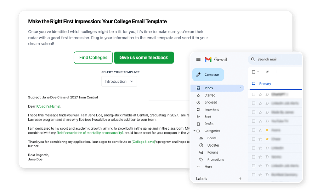 College Email Template